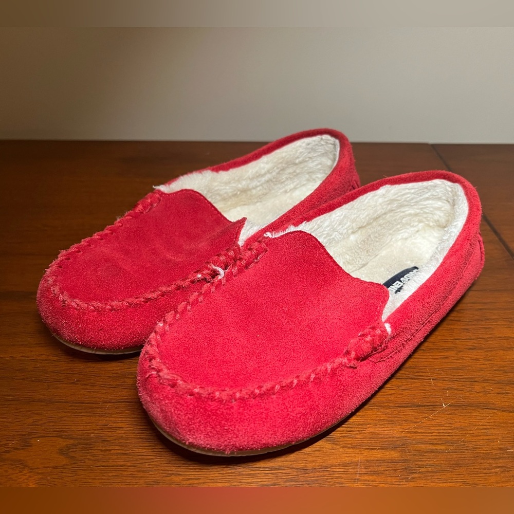 Cozy Red Kids Moccasins